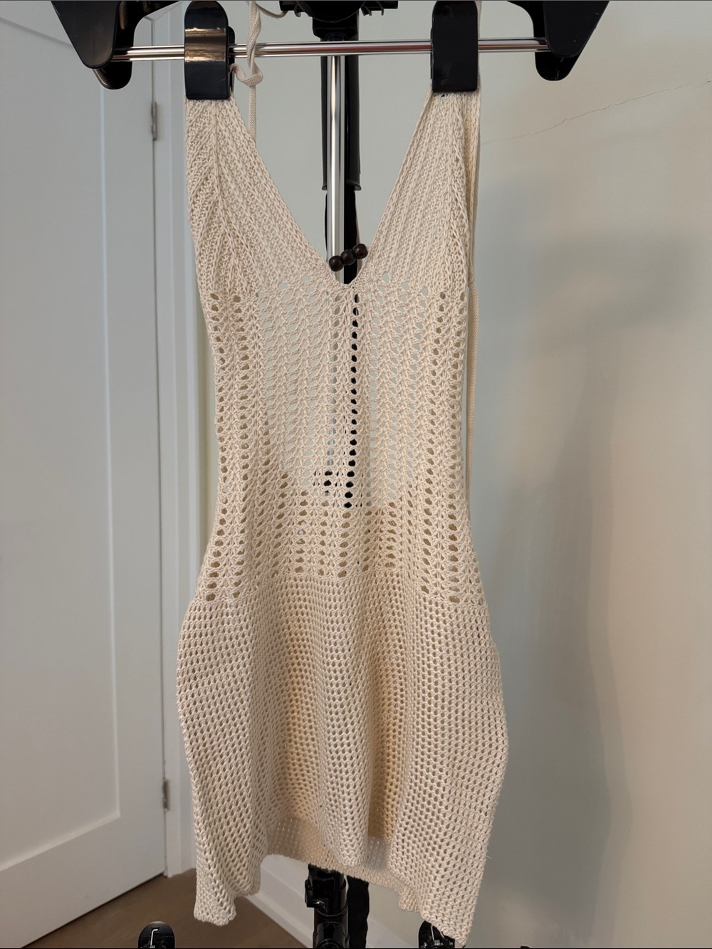 Cream Crochet Knit Mini Dress - Women